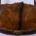 Brown fur leather messenger bag shoulder bag cross body bag SALE WAS 65.00 NOW 45.00