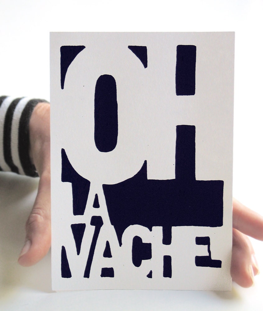 French 101 - Typography Prints for the Francophile - Handprinted French word art cards - Set of 9 mini screenprints