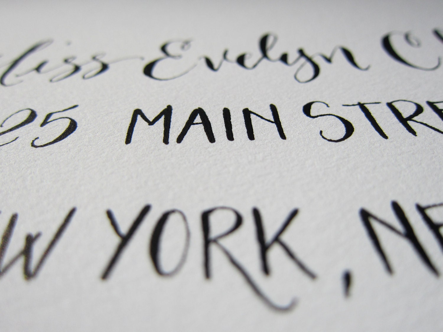 Hand Calligraphy Envelope Addressing - Style: Main Street Promenade (mixed)
