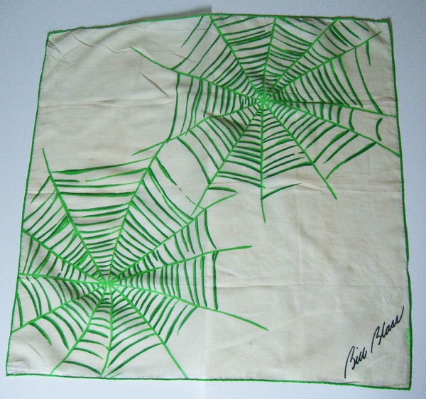 Vintage Oversized Bill Blass Spider Web Hankie