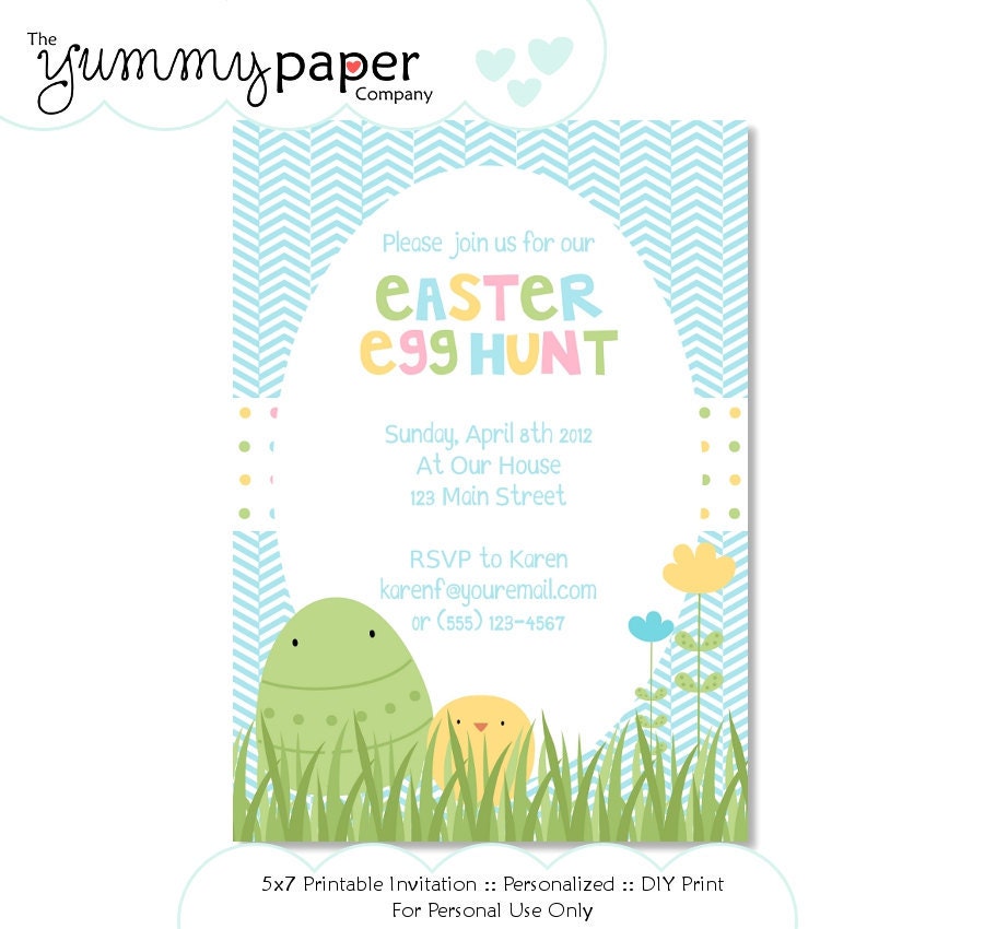Pastel Easter Party Invitation ... Custom Printable Invite pe01 Il_170x135