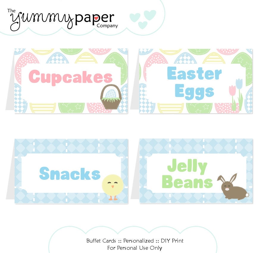 Cute Easter Party - Buffet Cards ... Custom DIY Party Printables .. ce01 Il_170x135