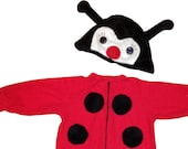 Size 0-3m Ladybird / Ladybug / Lady Beetle Baby Onesie Costume with Hat - Lil' Creatures