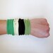 Fabric Cuff Bracelets - Eco Friendly Cotton Jersey Fabric Bracelets - Green, Brown, Pale Yellow
