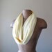 Jersey Cotton Infinity Scarf - Pale Yellow Loop Scarf - Lightweight Handmade Infinity Scarf