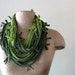 Shag Cotton Scarf Necklace - Upcycled Jersey Fabric Necklace - Avocado Green, Pear Green - Eco Friendly Infinity Scarf