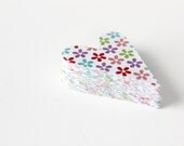 Colorful Spring Floral Heart Die Cuts - Bright Garden Flower