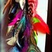 Design your own, Feather Symbolism, Handmade Extra Long Single Chain Feather Earring or Feather Hair Clip Extension, 12" long, YOU CHOOSE