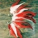 The Rising Phoenix, Handmade Feather Ear Cuff, Feather Earrings, Red, Sexy, Grizzly Feathers, Hippie, Bohemian, Tribal, Aztec