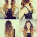 Ombre Hair Extensions, 22" Human Hair Extensions. Colored Hair Extension Clip, Hair Wefts, Clip in Hair, Tie Dye Hair, Dipped Dyed