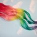 Rainbow Human Hair Extensions. Colored Hair Extension Clip, Hair Wefts, Clip in Hair, Tie Dye Hair Extensions, Dip Dyed Hair