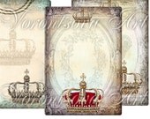 ROYAL Crown - Earring Cards Jewelry Card - Digital Collage Sheet - Printable download - gift tags - Greeting Cards 410