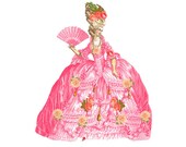 Marie Antoinette Transfer for PILLOWS, tea towels, appron, bags and more. Digital Collage Sheet. Printable Imade 091