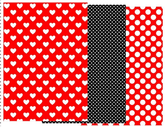 MINNIE paper PACK N1 8.3 x 11.7 JPEG , set of 10 digital papers. Download and print