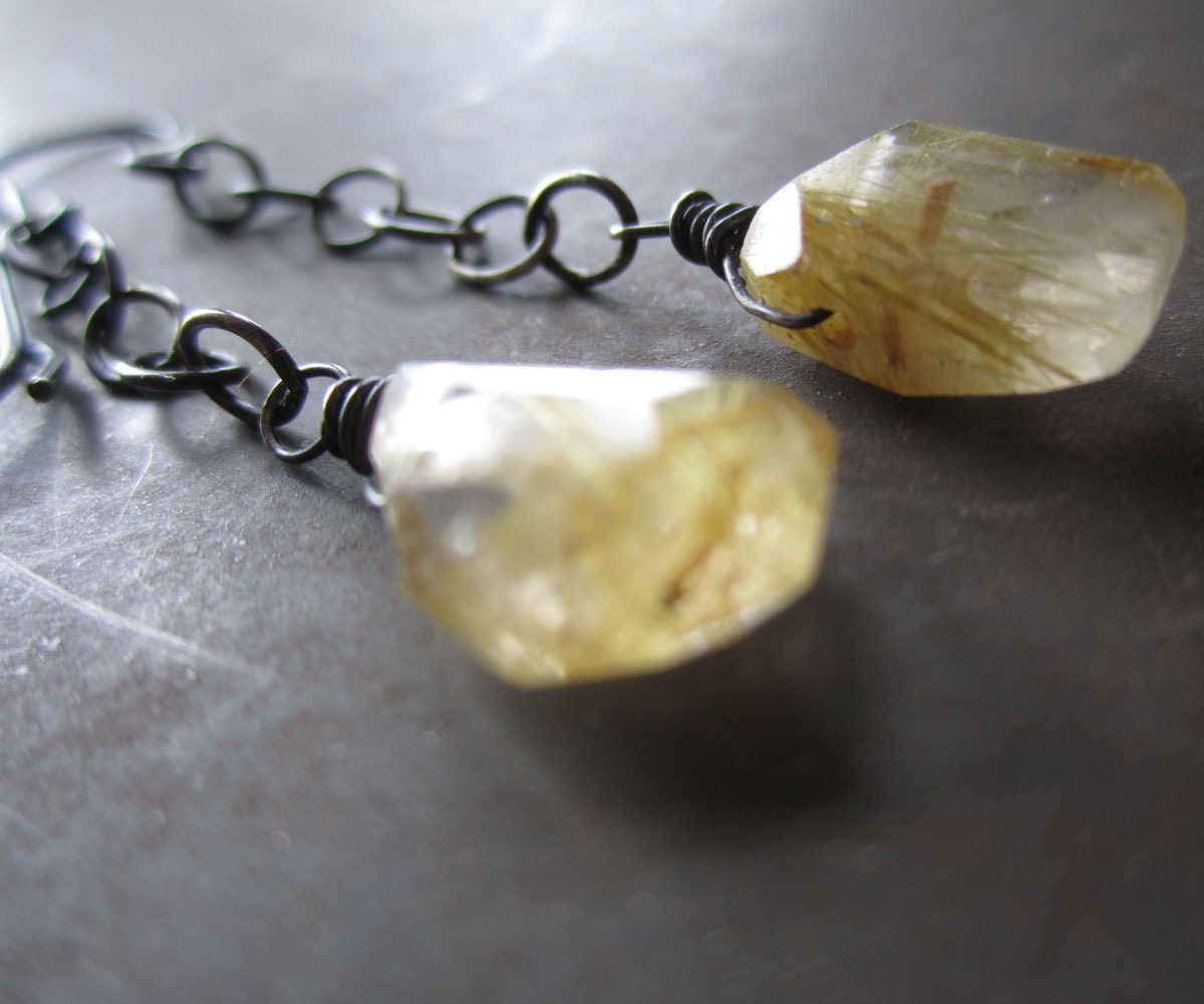 Rutilated Quartz Sterling Silver Earrings