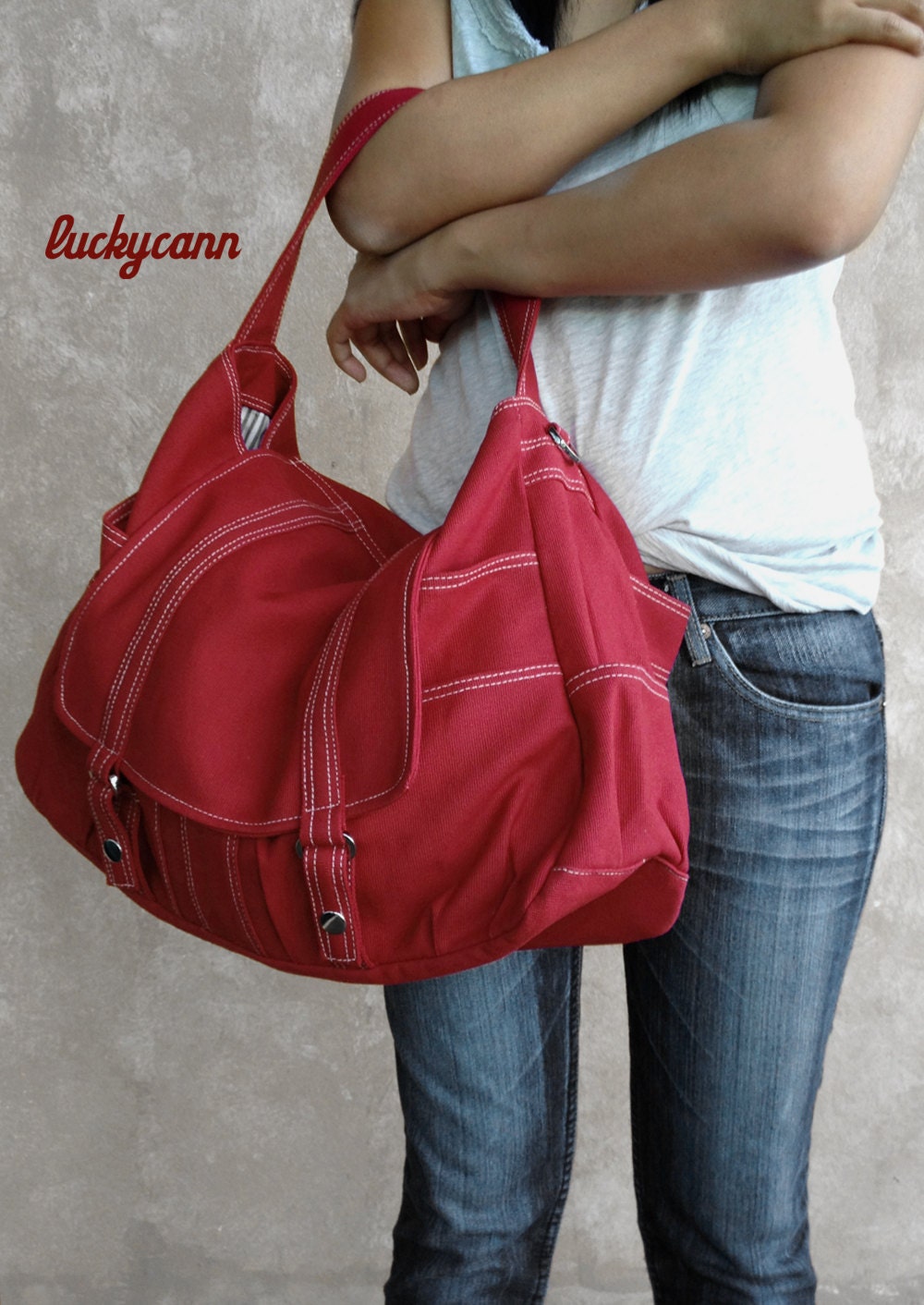 ASTER // Dark Red // 013 // Canvas Bag // Luckycann // Sale // Holiday Sale // 10% off