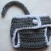 newborn monkey pants with tail in gray with white trim
