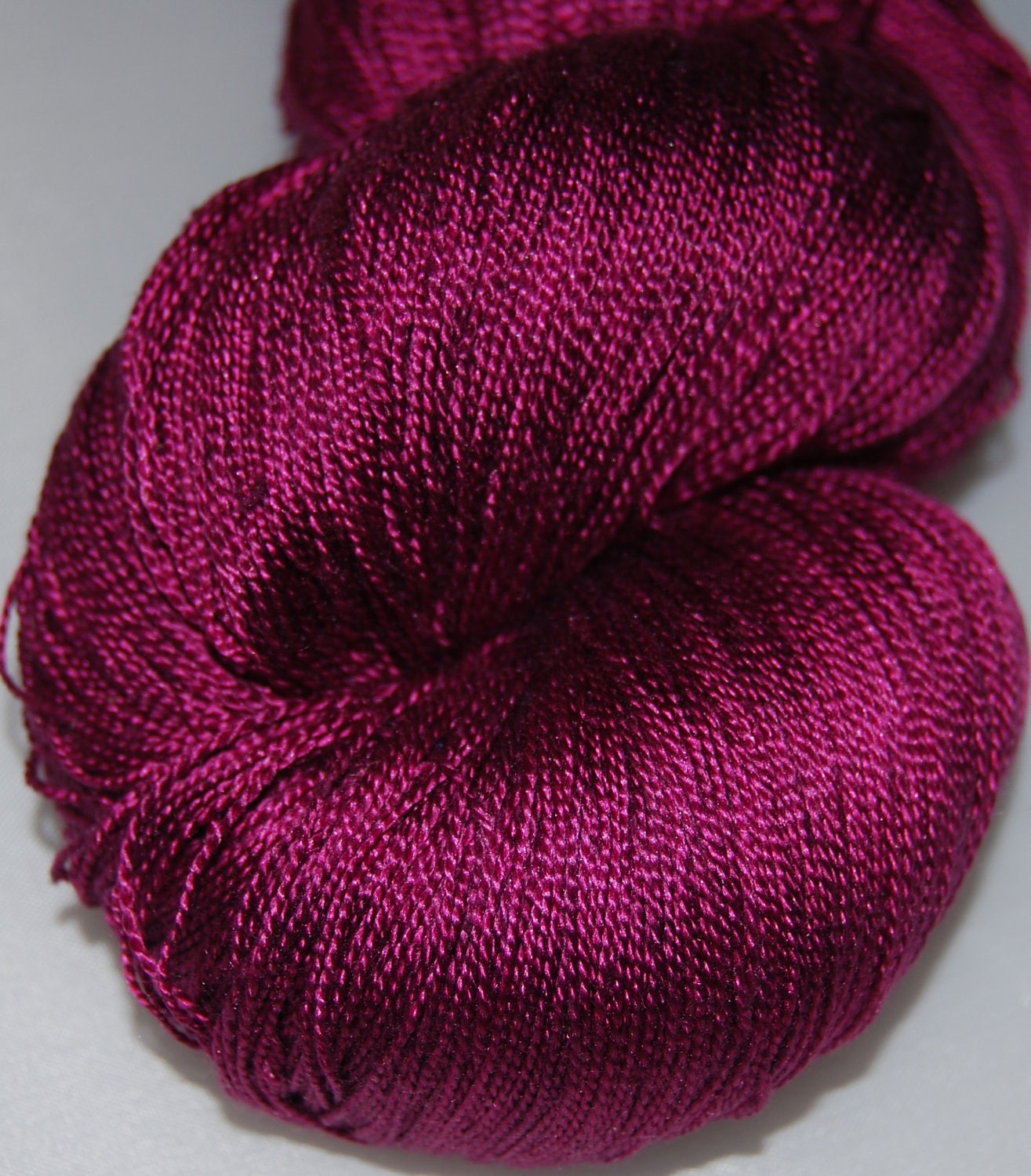 Bright raspberry- Mulberry silk 100% (2ply ,) handdyed yarn 106-110g