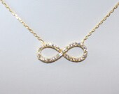 Infinity Necklace, Gold Filled CZ Eternity Necklace - Reese Witherspoon - Celebrity Inspired