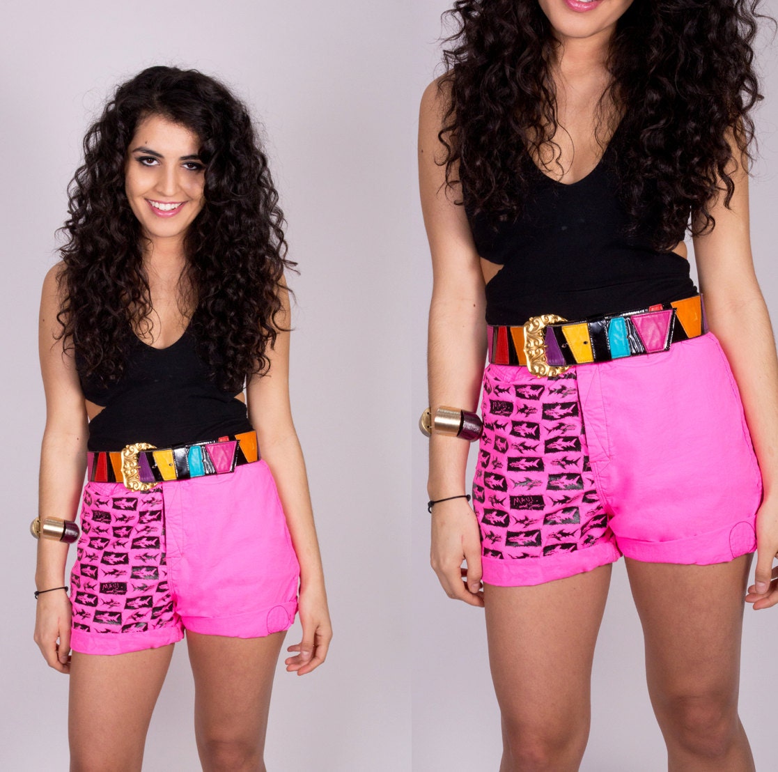 Vintage Neon Pink Shorts Swim Size Medium