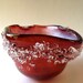 Fused  Dichroic Glass Candle Holder Coppery  Red  Tea Light  Candle Holder Crystals Small Dish 287