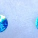Tiny Little Fused Dichroic Glass Post Earrings Jewelry Aqua Green Blue 019