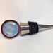 Wine Stopper Dichroic Fused Glass  Lavender Rainbow Glitter Stainless Steel 150