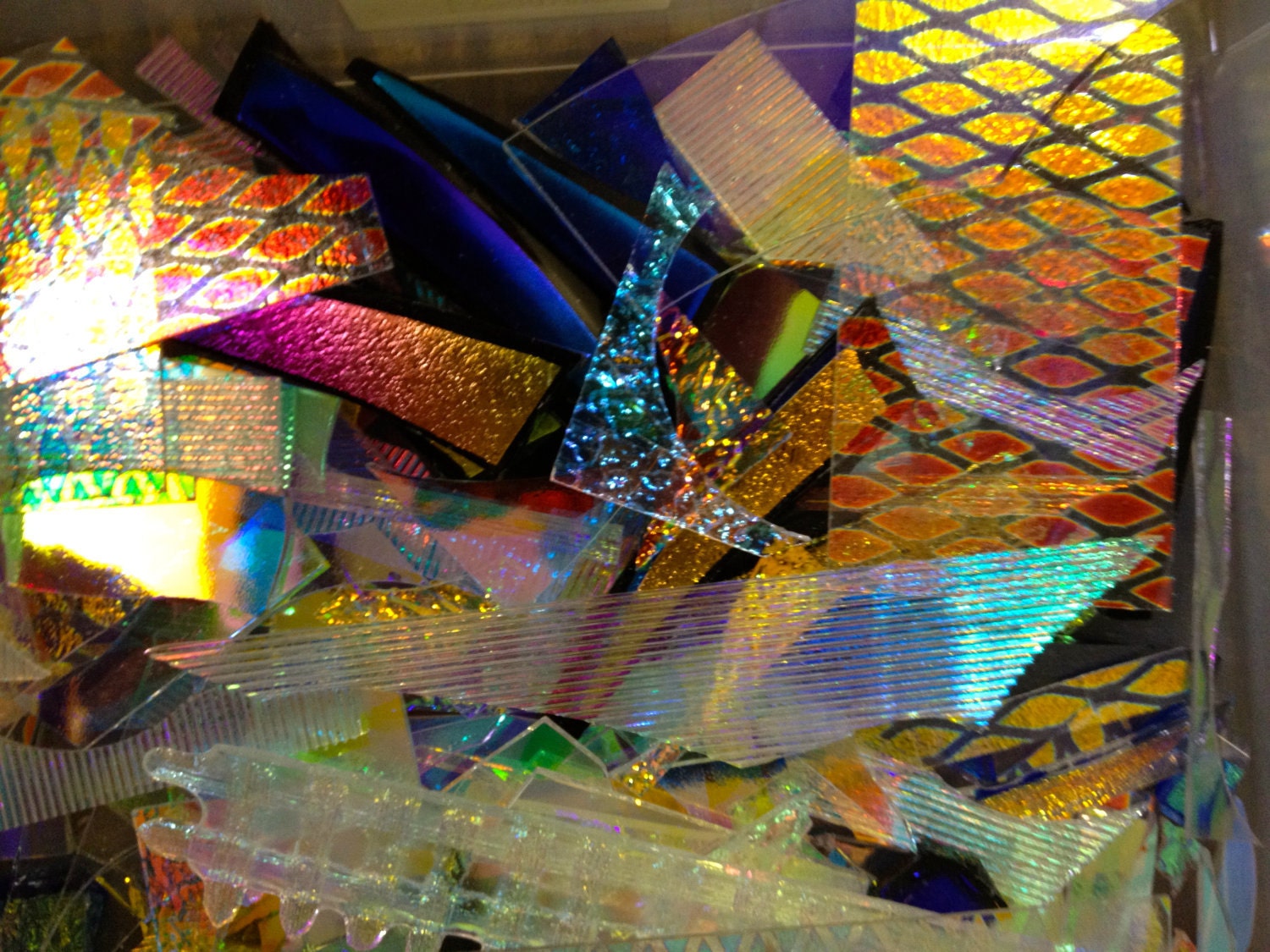 Dichroic Glass Scrap CBS Colors by Sandberg 16oz 1 pound MTO