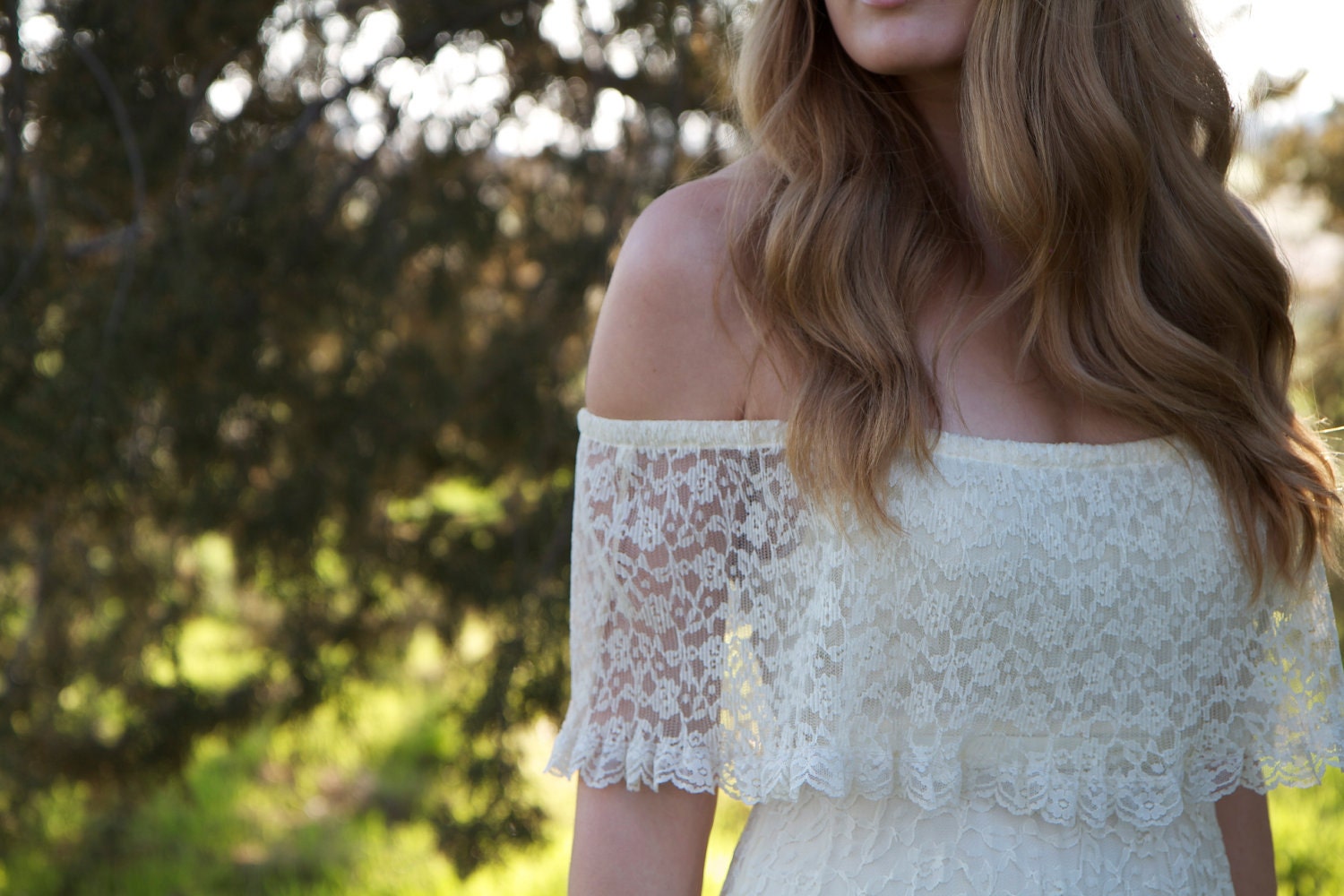 Bohemian Vintage Wedding Dress - Maya