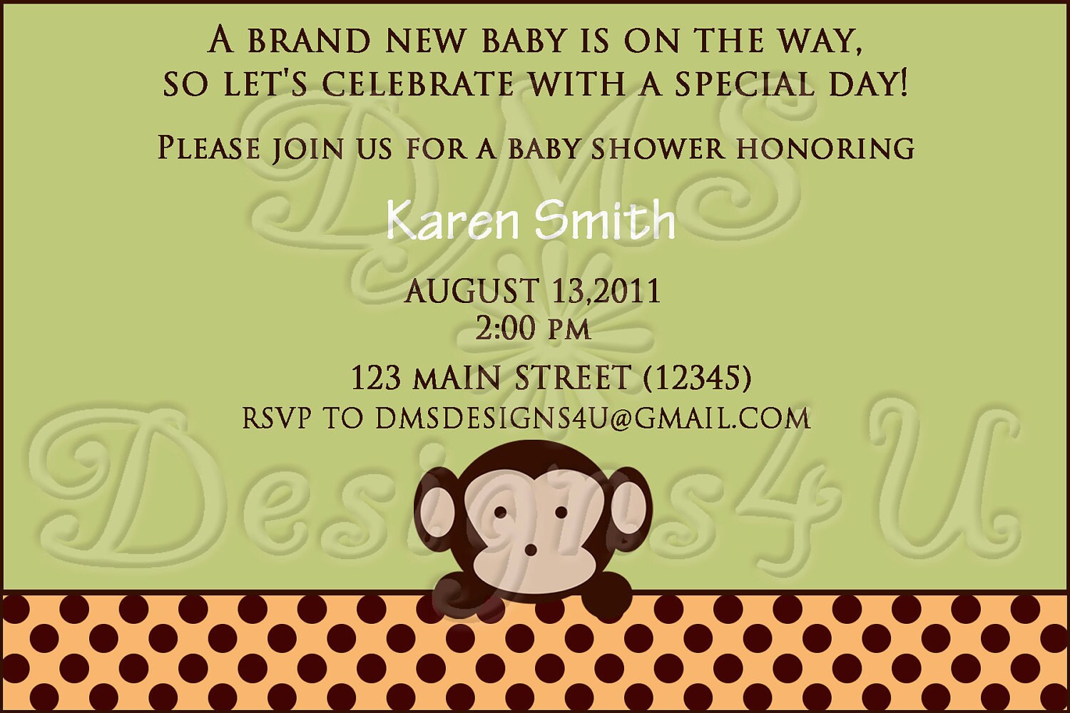 baby monkey invitations