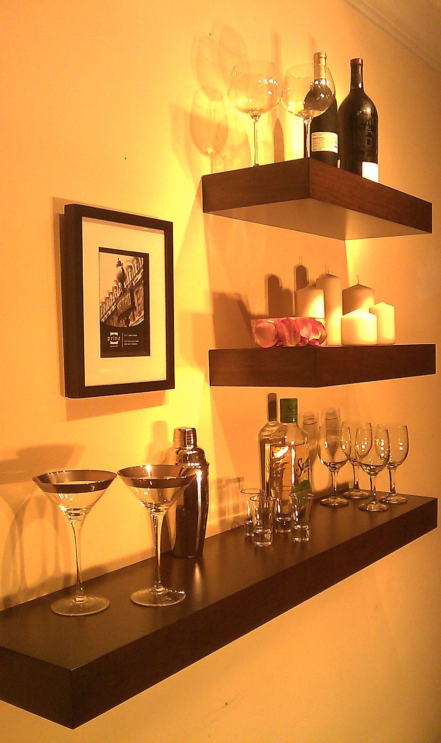 Wall Mounted Wine Rack  FREE SHIPPING wine bottle holder Floating Shelf Decorative Wall Shelves