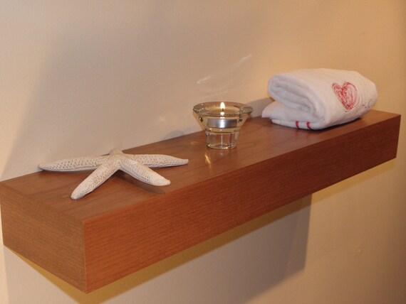 American Cherry 48x6 Wood Floating shelf FREE SHIPPING Wall shelf Real Wood