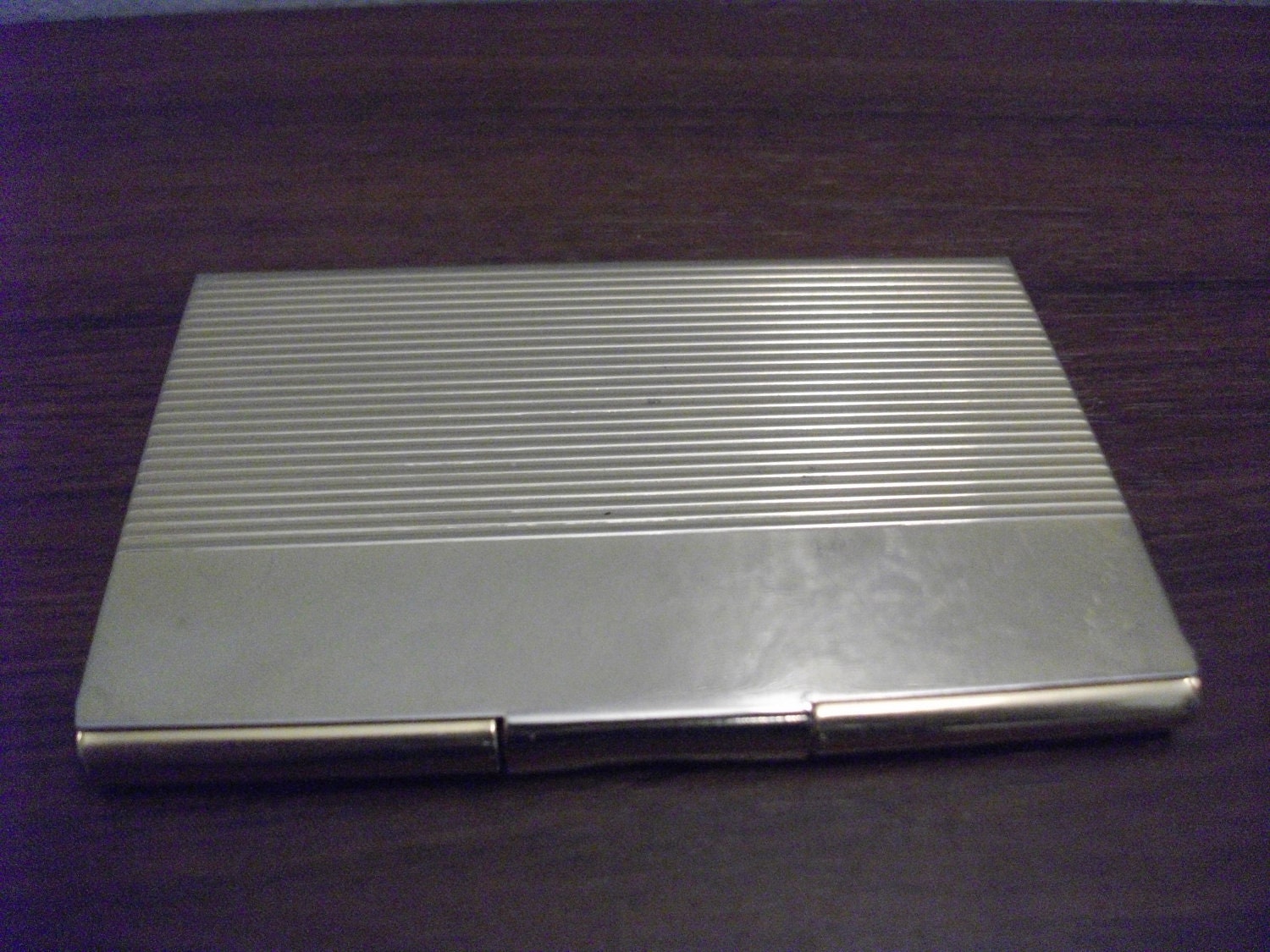 Gold Colored Business Card Holder - Hard Case