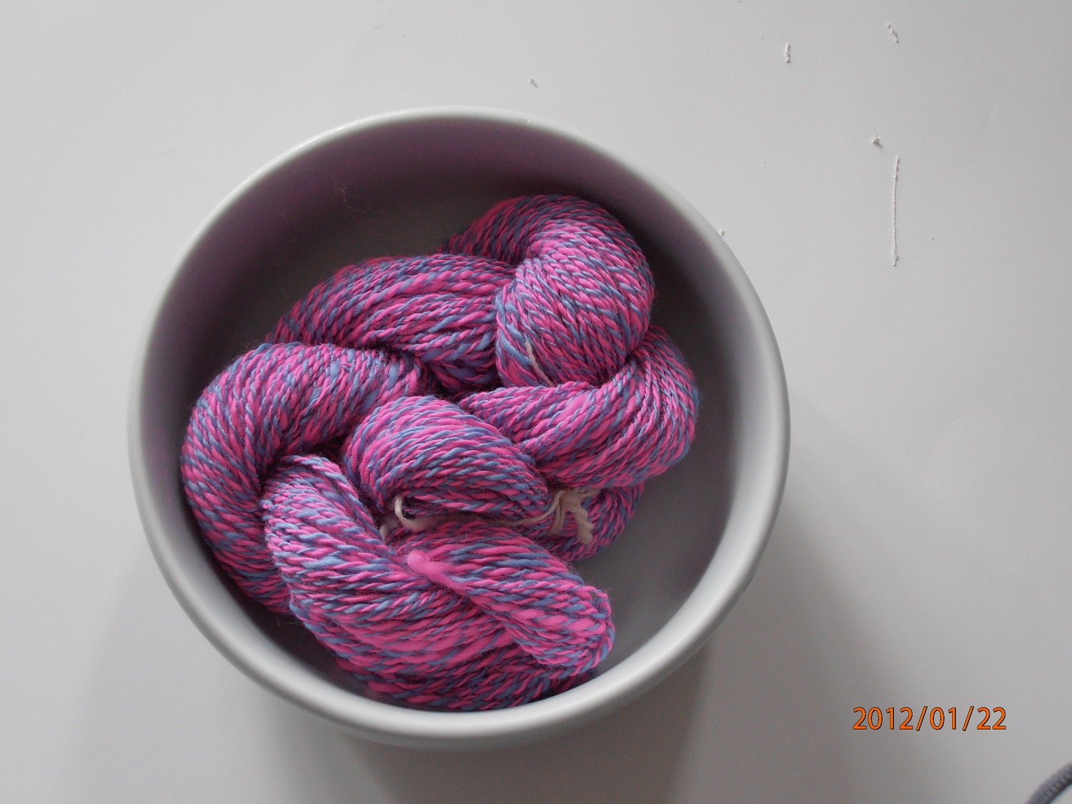 Bubble Gum and Blue Skies Merino handspun