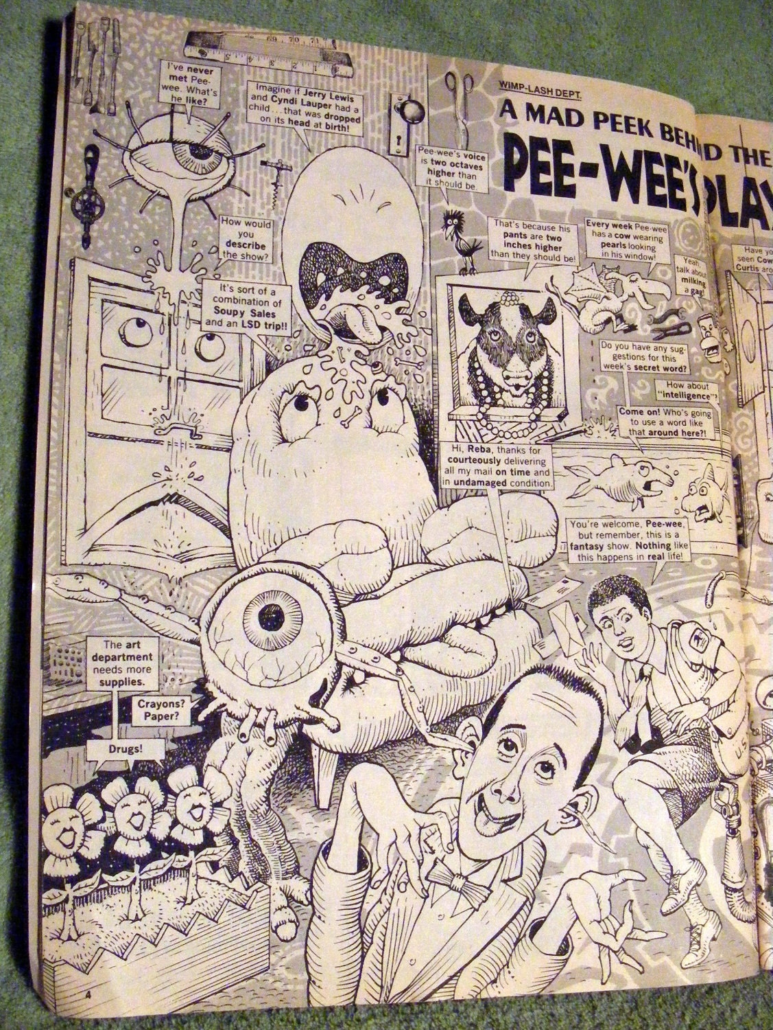Pee-wee Herman MAD Magazine 1987 Pee wee's Playhouse