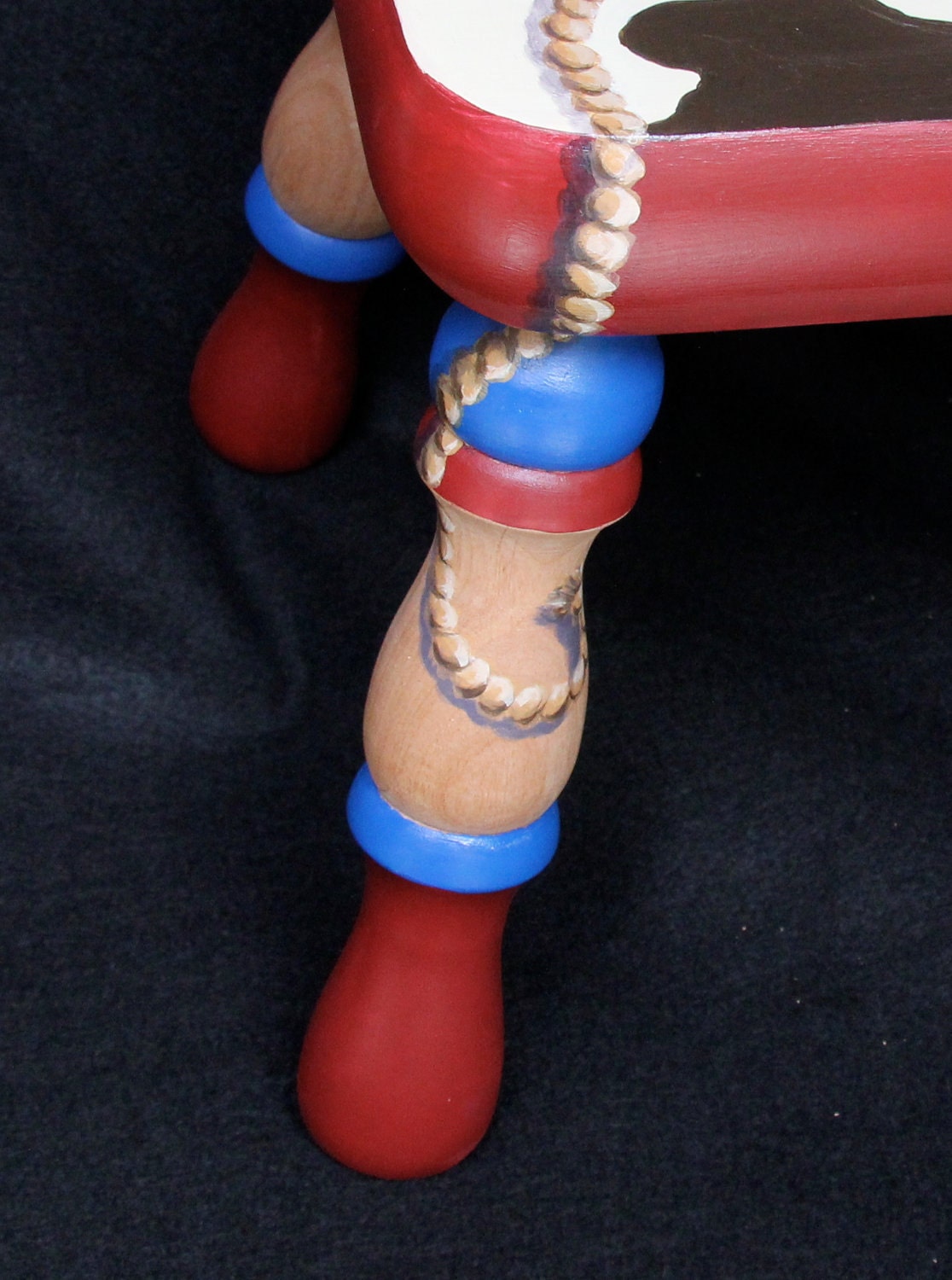 Hand painted Western themed footstool