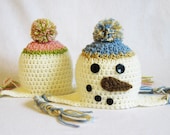 INSTANT DOWNLOAD Crochet Pattern: Snowman Earflap Hat (5 sizes included from newborn-10 years) permission to sell finished items