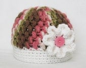 CROCHET PATTERN Zebra Puff Stitch Beanie (6 sizes from newborn-adult) Instant Download
