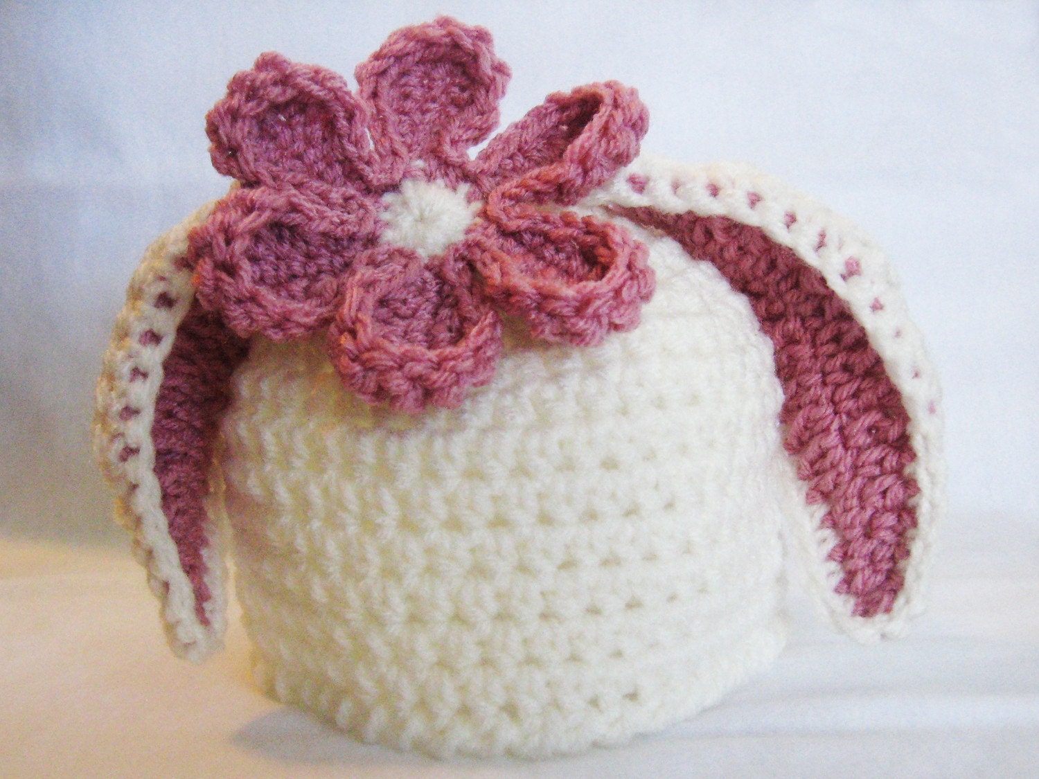 CROCHET PATTERN Bunny Ear Beanie (3 sizes included from newborn-3 years) Instant Download