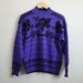 Reserved// Vintage Black flowers and bows Chunky Knit Sweater. size M/L
