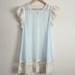 Vintage 50s Mod Sky Blue Sheer Peignoir Nightgown lace Robe. One Size