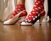 70s  white navy peep toe cutout stiletto sandals shoes Eur 37.5 / US 7.