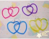 CHOOSE ONE PAIR Simple Heart Hoops for Fairy Kei Kawaii Decora