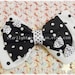 Fairy Kei Black & White Polka Dot 2WAY Bow with Grossgrain Bow Accent