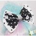 Fairy Kei Black & White Polka Dot 2WAY Bow with Grossgrain Bow Accent