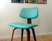 Vintage Bentwood Oak Thonet Upholstered Dining Chair Teal - CircaFurniture Vintage Bentwood Oak Thonet Upholstered Dining Chair Teal - CircaFurniture