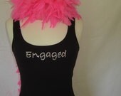Engaged, Bachelorette Tank DRESS, Swarovski Crystal Embellished by Dirty Girl Creations on Etsy