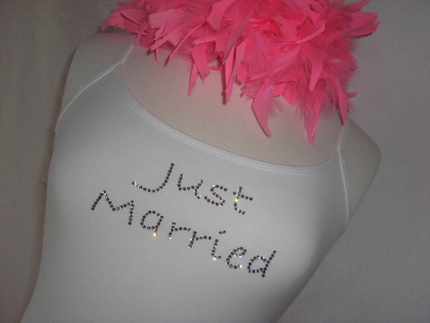 Just Married Tank & Mrs. Panty SET, Swarovski Rhnestone Embellished by Dirty Girl Creations on Etsy