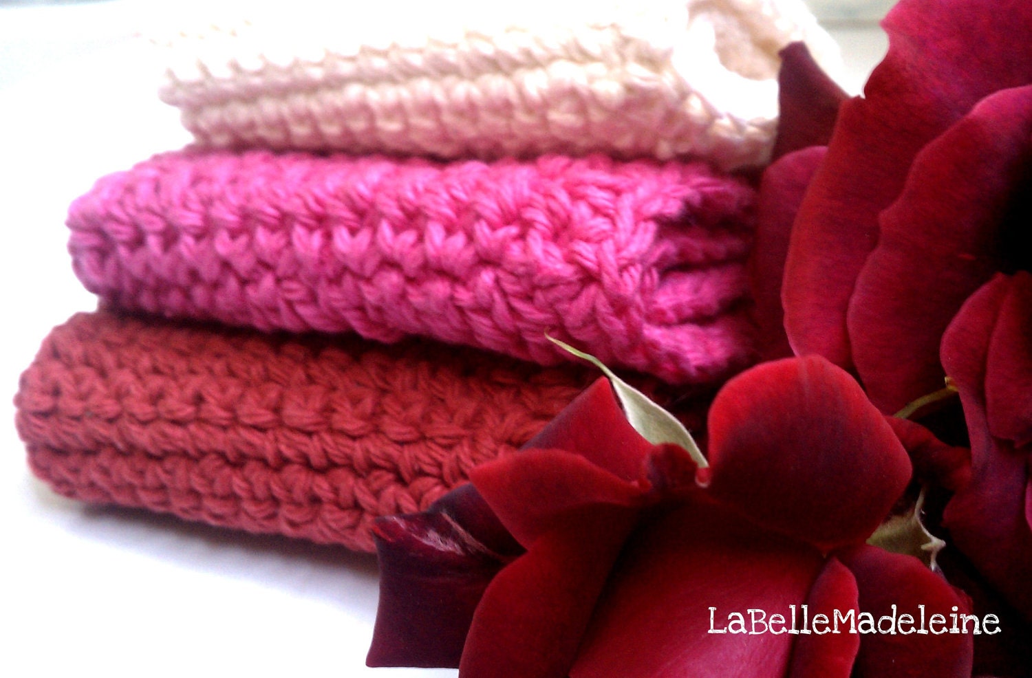 wash cloths/dish cloths RED Rose