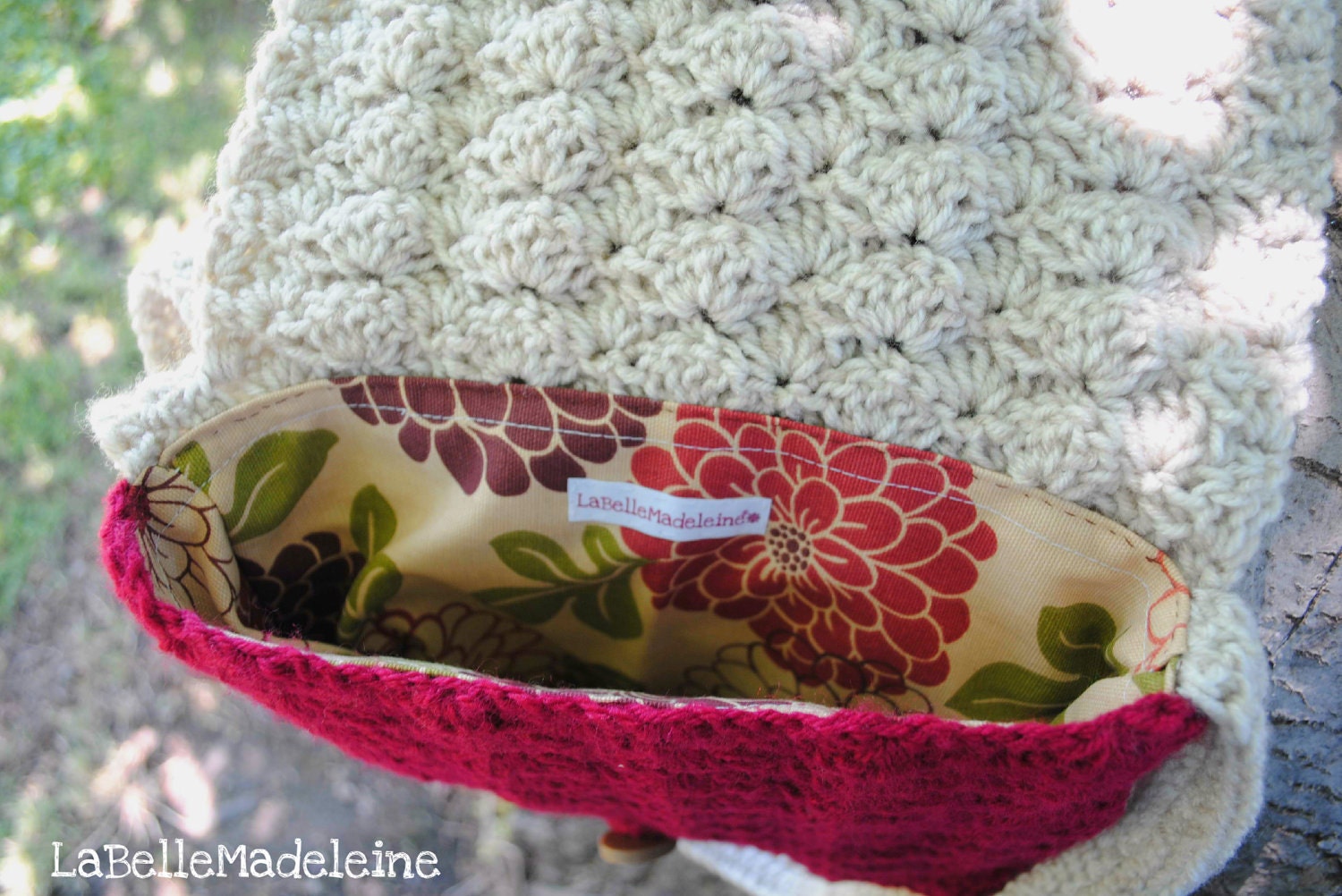 Crochet Messenger Bag, Handbag, Purse, book bag FREE SHIPPING